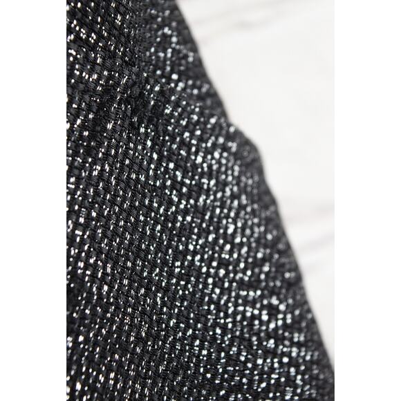 Vince Designer Black Shimmery Metallic Pleated Mini Skirt w/ Pockets Size 12 - Picture 9 of 10